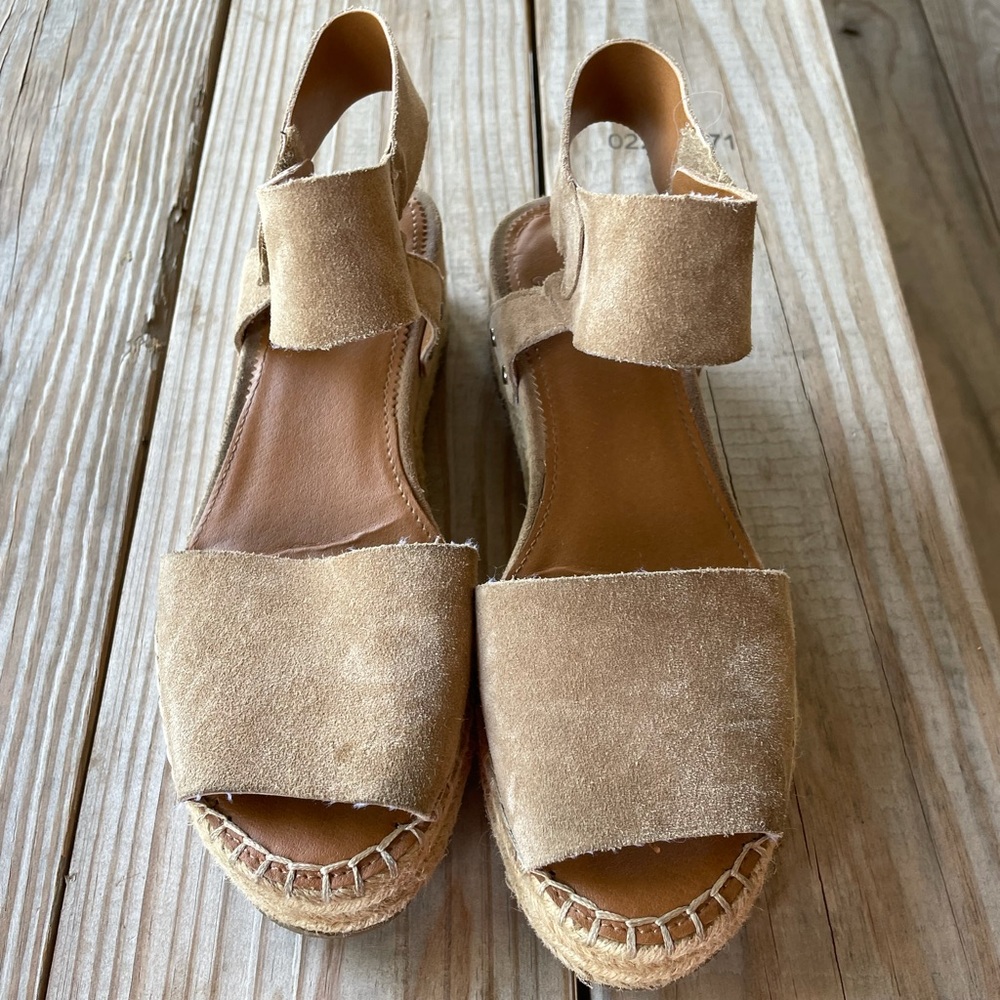 Franco Sarto Suede Espadrille Sandals Size 7